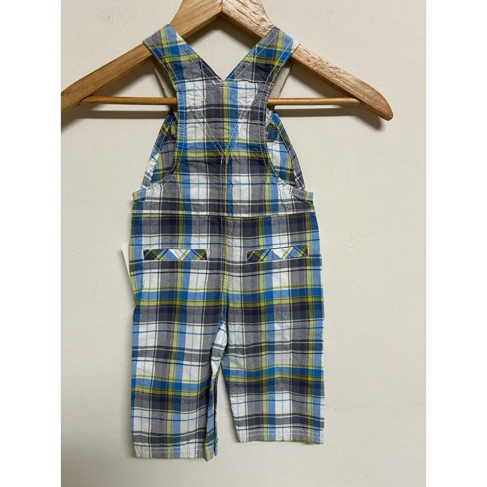 Genuine Baby from Oshkosh Overall Salopette Bib Plaid Jumper Size 9M NWT